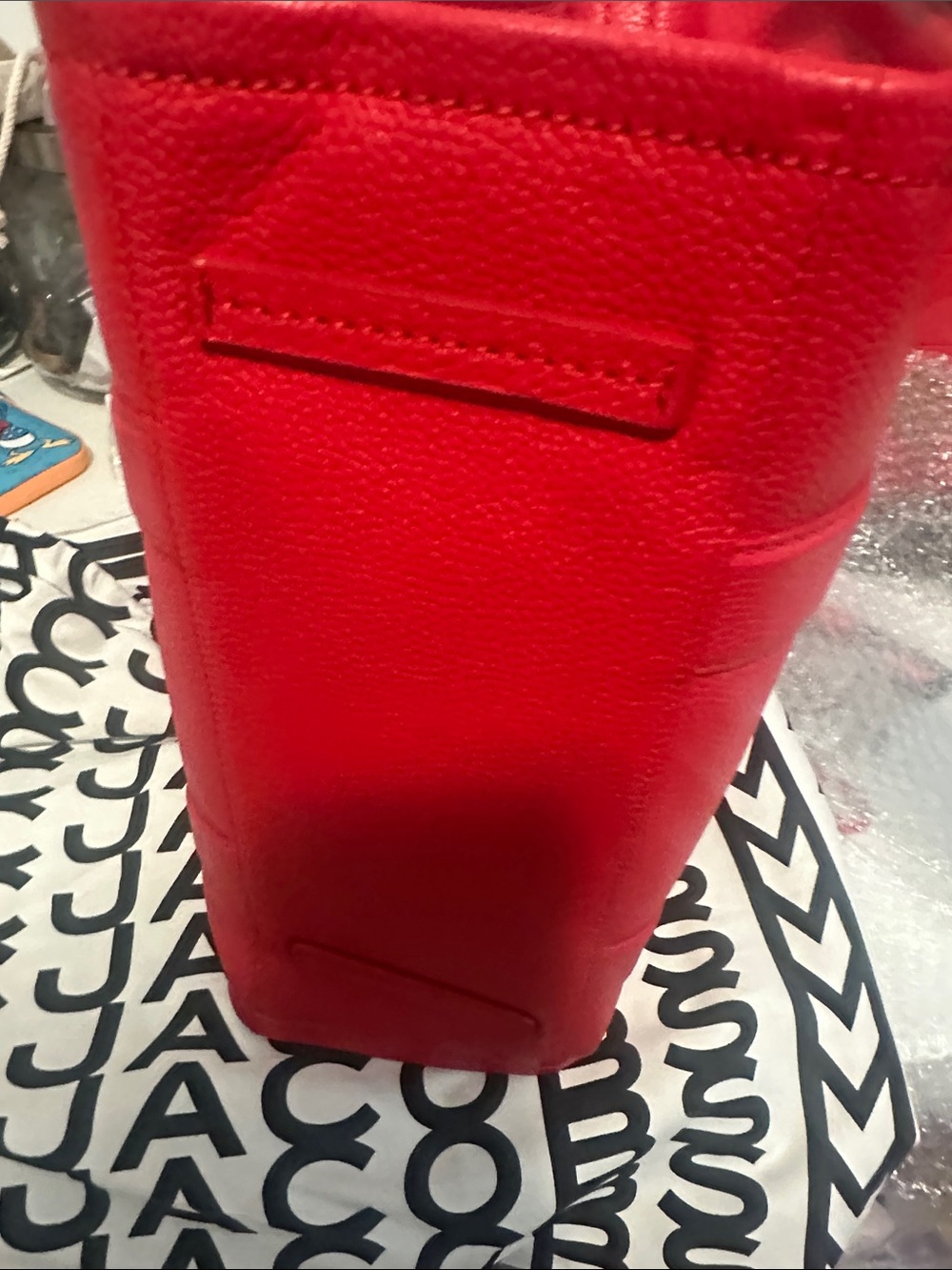 Medium 
Marc Jacobs Red The ToteBag Pebbled Leather Tote - Picture 6 of 8